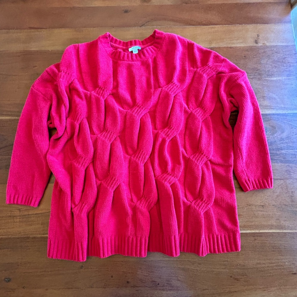 J. Jill Chenille Cable Knit Sweater